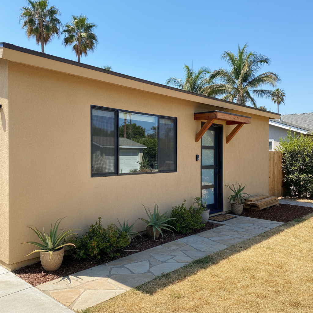 Completed garage conversion work at a residential property in Long Beach, CA