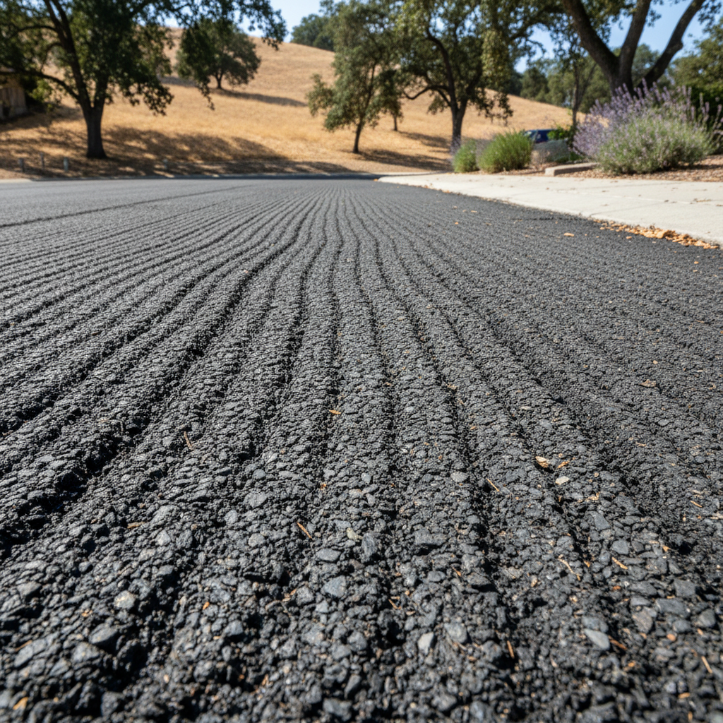 Completed asphalt milling work at a residential property in Chico, CA