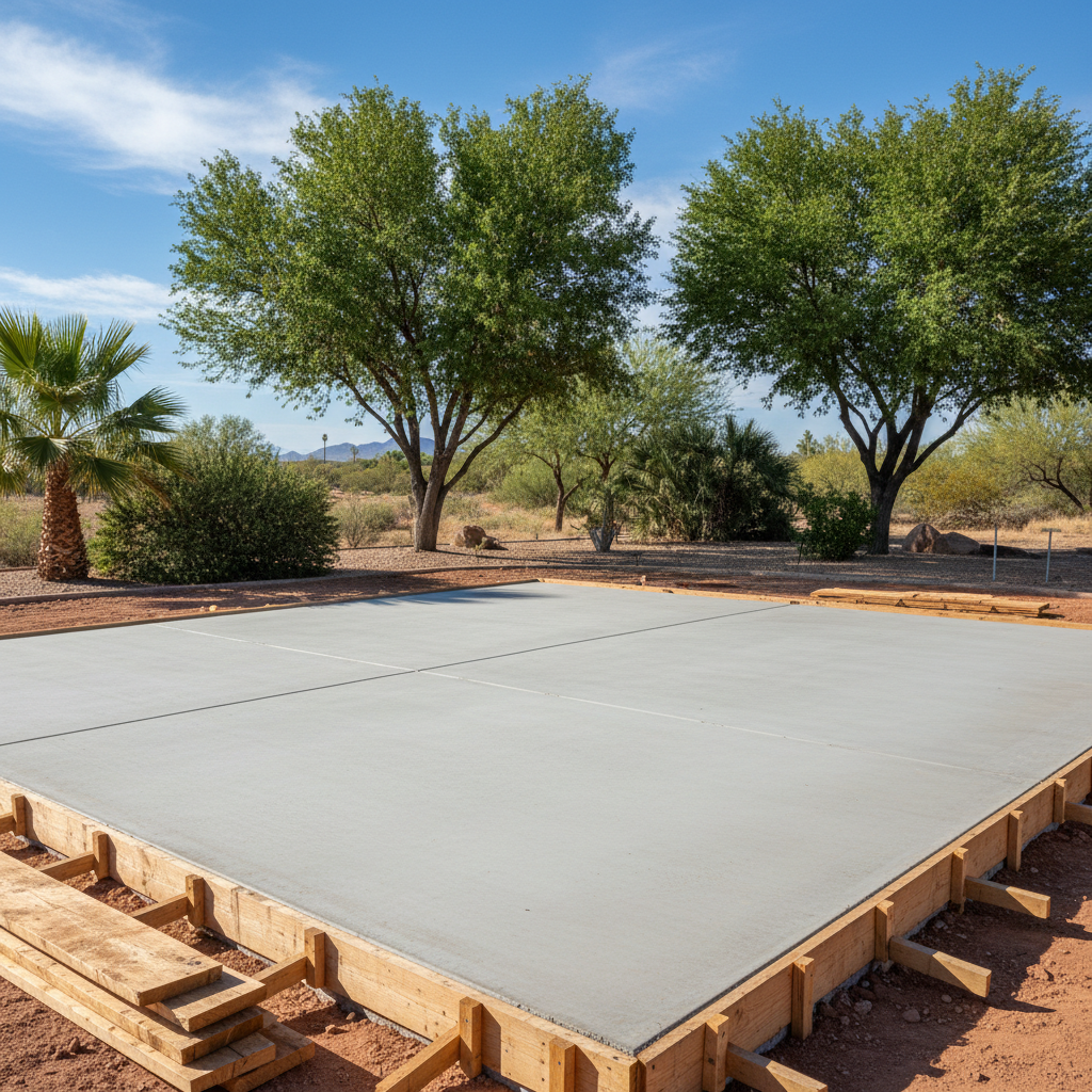 Completed concrete foundations work at a residential property in Coolidge, AZ