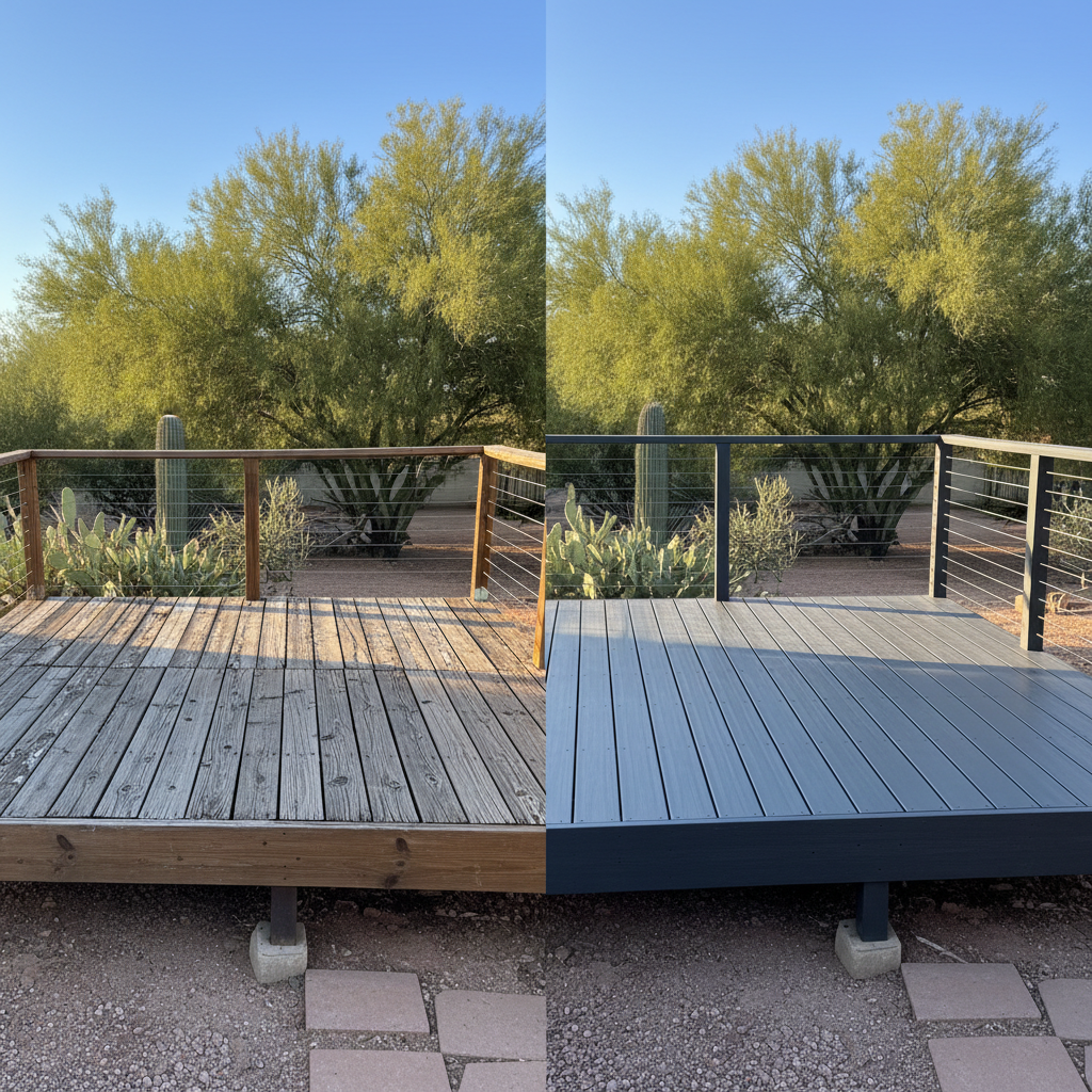 Completed metal decks work at a residential property in Phoenix, AZ