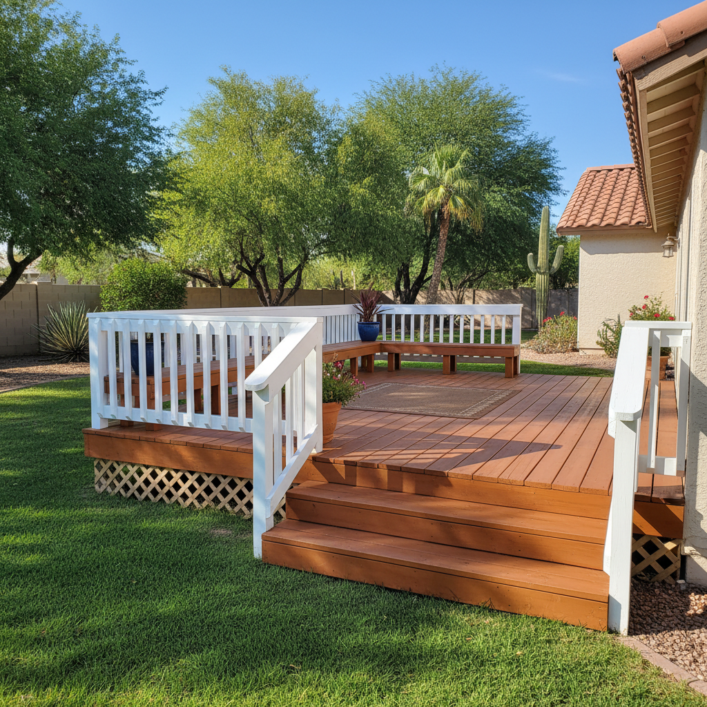 Completed deck painting & staining work at a residential property in Glendale, AZ