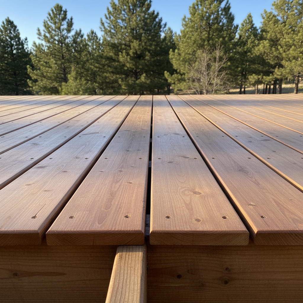 Completed deck construction work at a residential property in Flagstaff, AZ