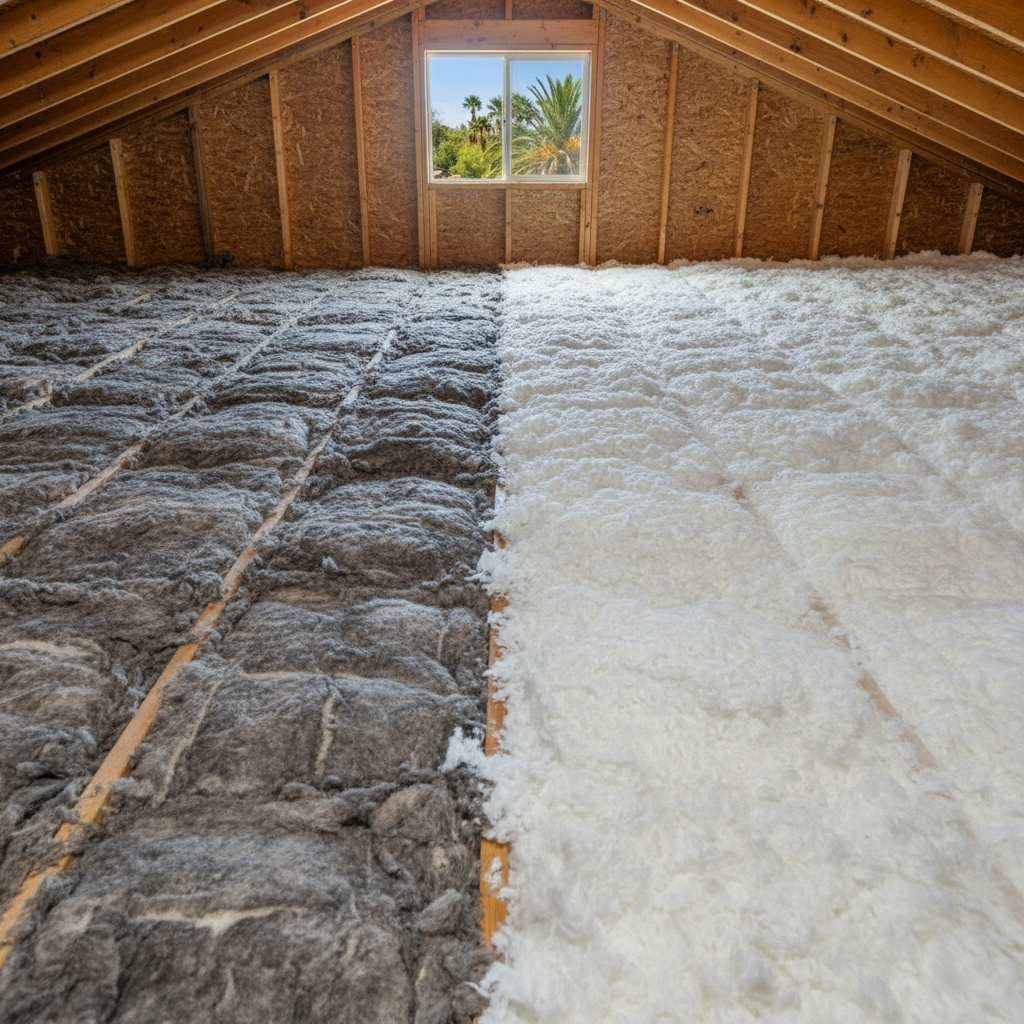 Completed attic insulation work at a residential property in Chandler, AZ