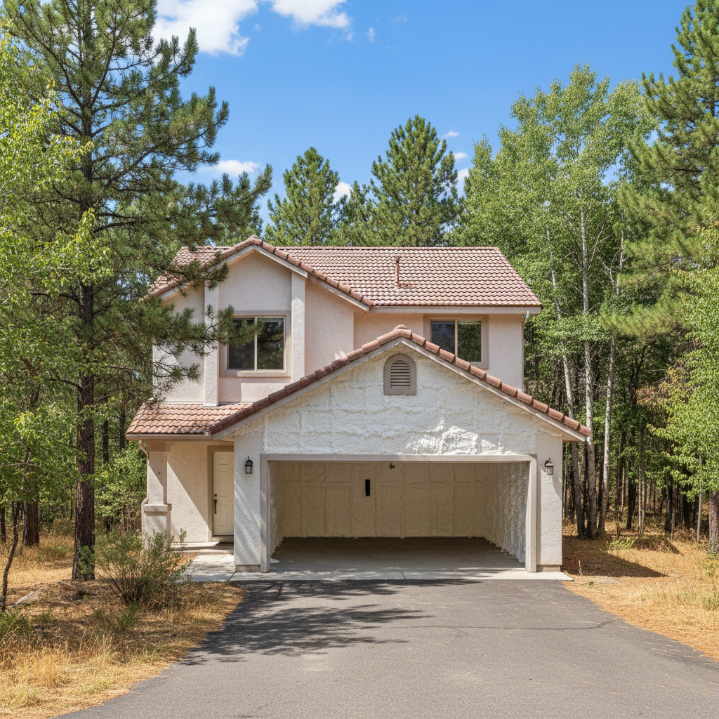 Completed garage insulation work at a residential property in Flagstaff, AZ