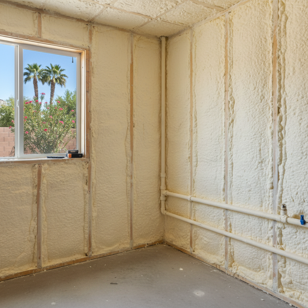 Completed basement insulation work at a residential property in Gilbert, AZ