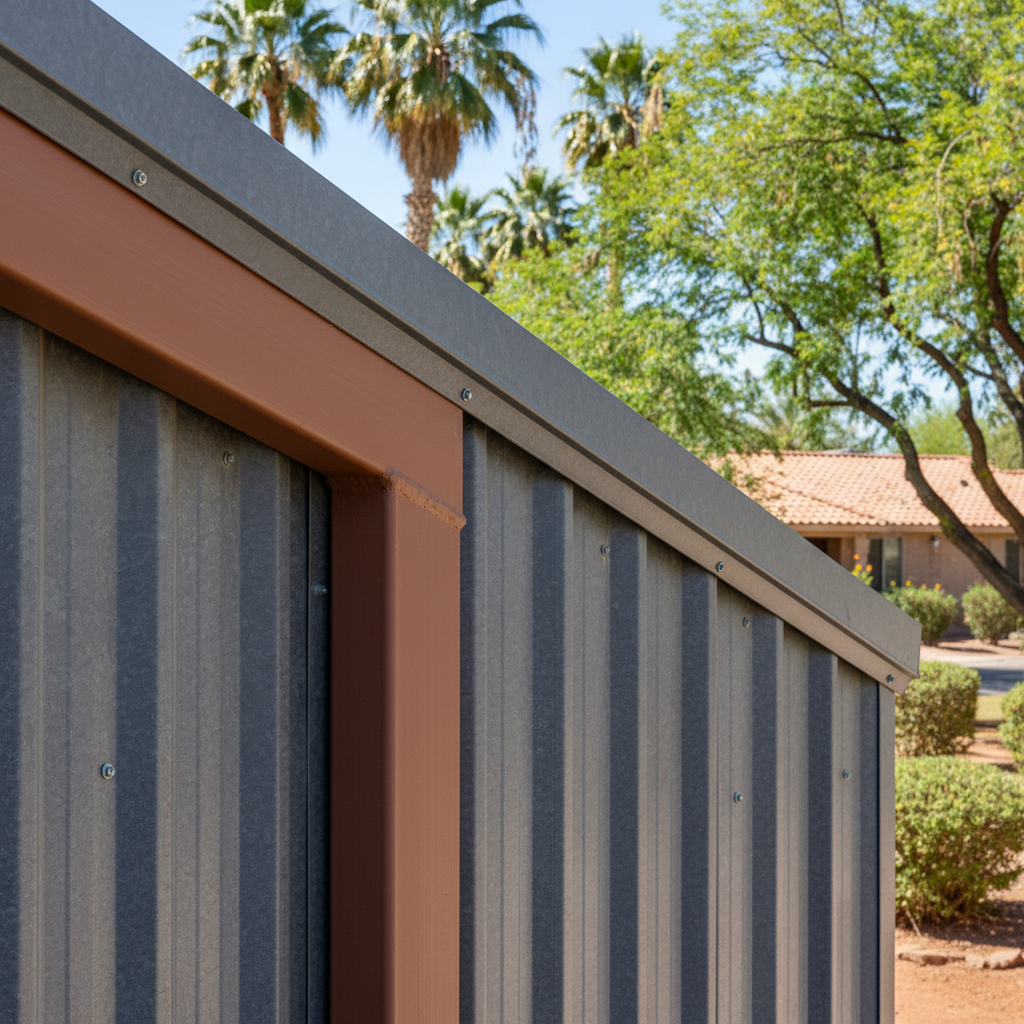 Completed metal building installation work at a residential property in Glendale, AZ
