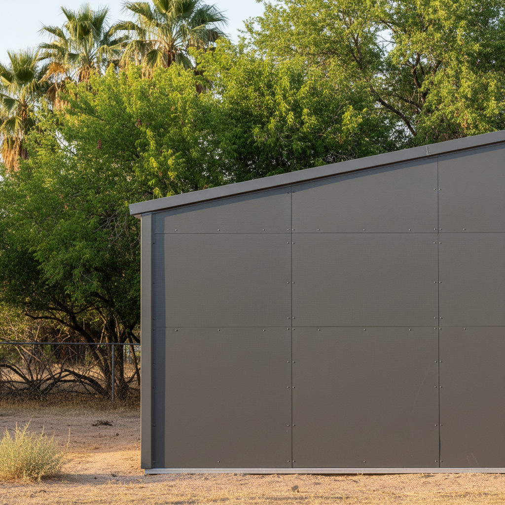 Completed metal post frame construction work at a residential property in Chandler, AZ
