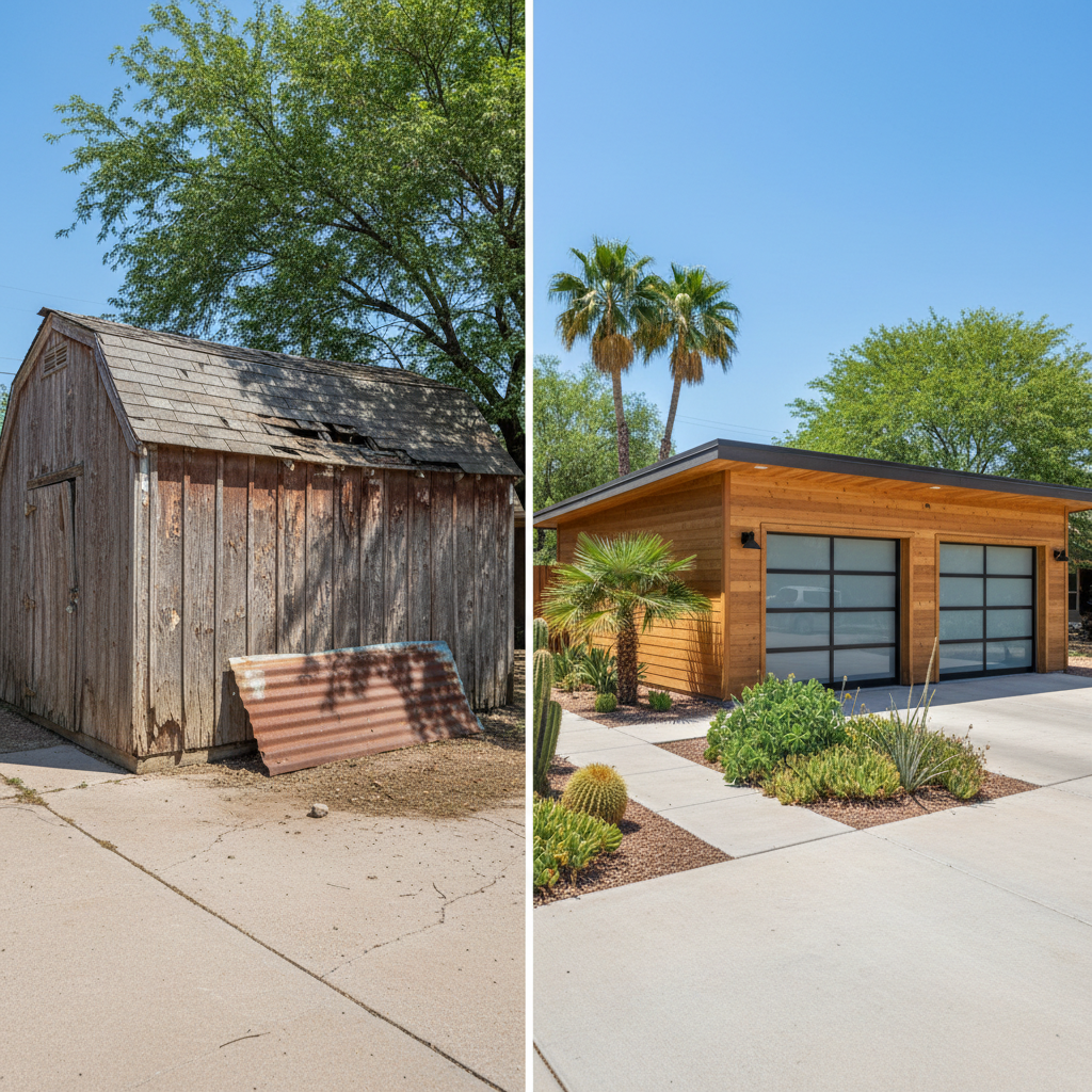 Completed garage design & building work at a residential property in Scottsdale, AZ
