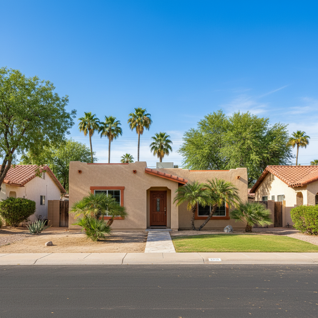 Completed stucco removal work at a residential property in Phoenix, AZ