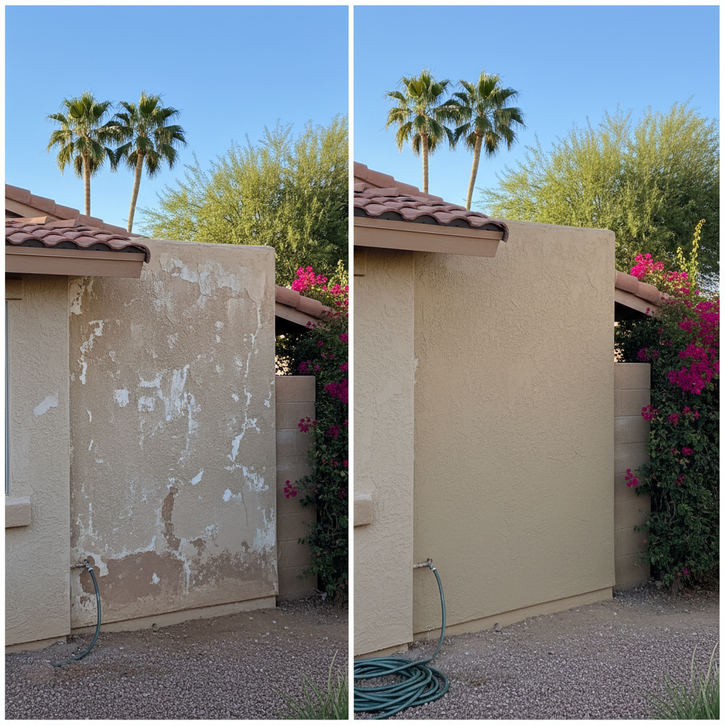 Completed stucco redashing work at a residential property in Phoenix, AZ