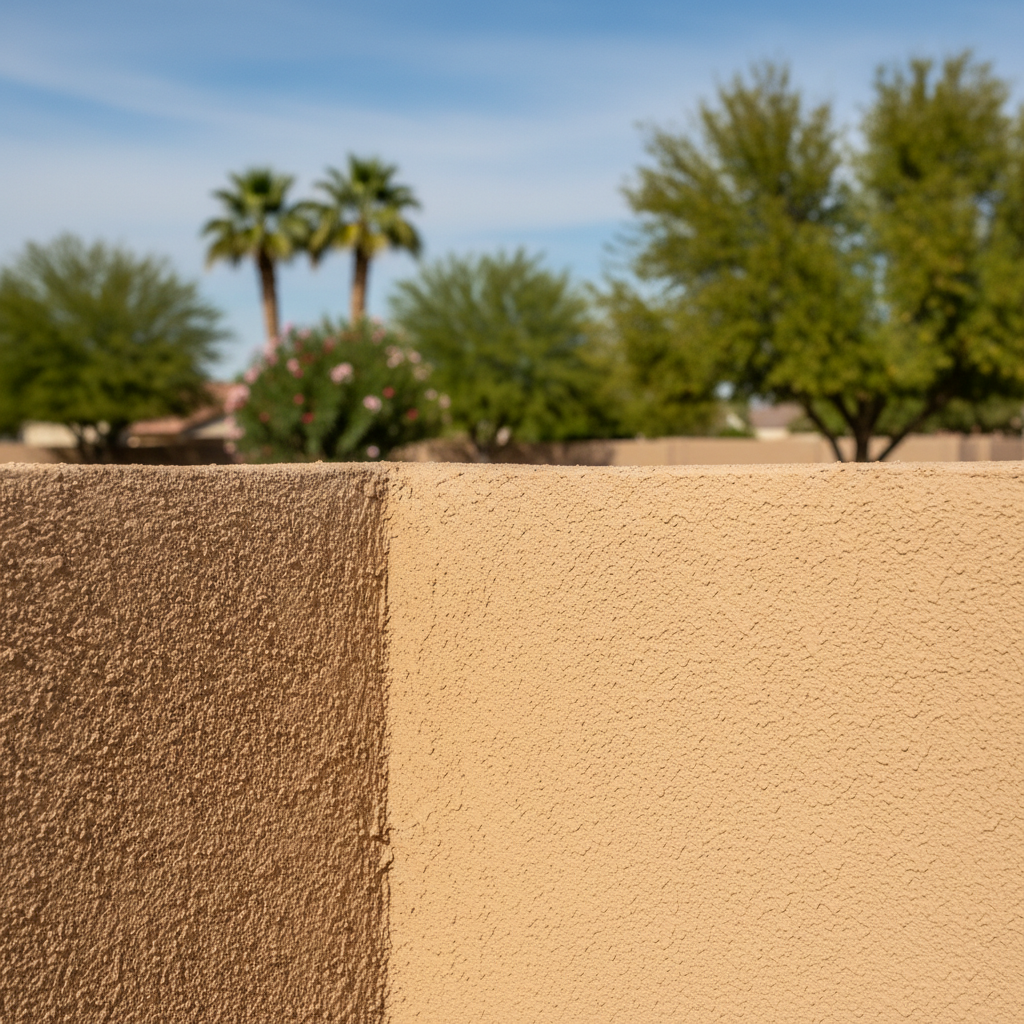 Completed stucco painting work at a residential property in Phoenix, AZ