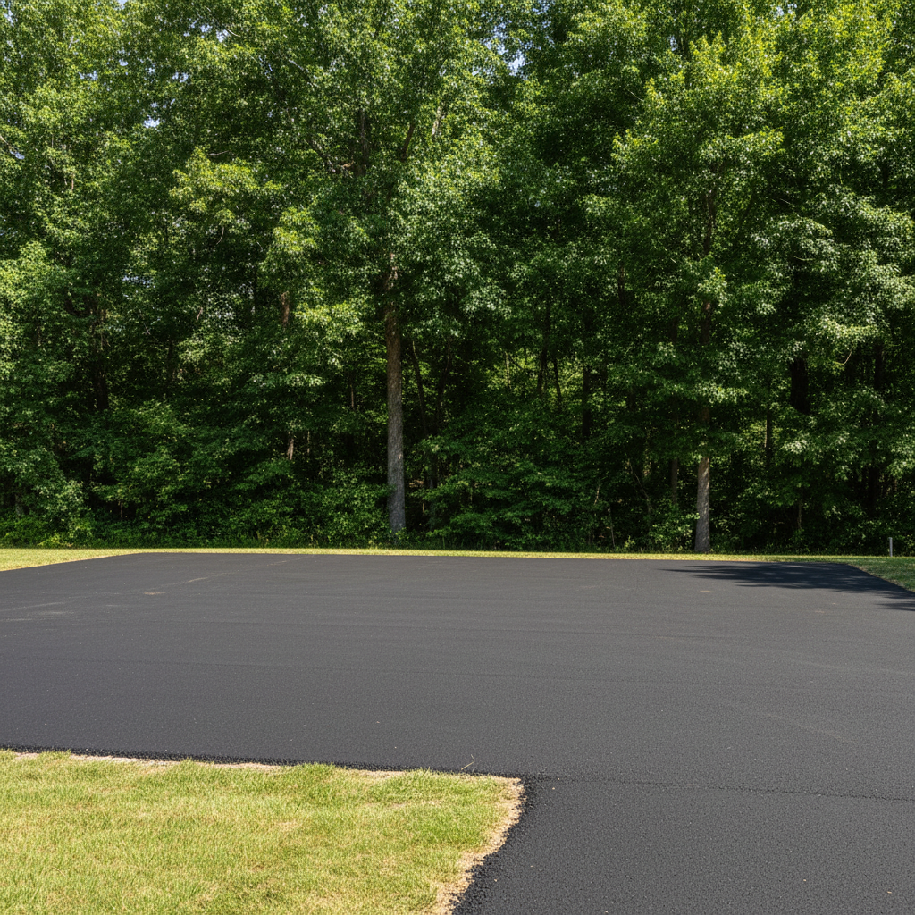 Completed parking lot paving work at a residential property in Bentonville, AR