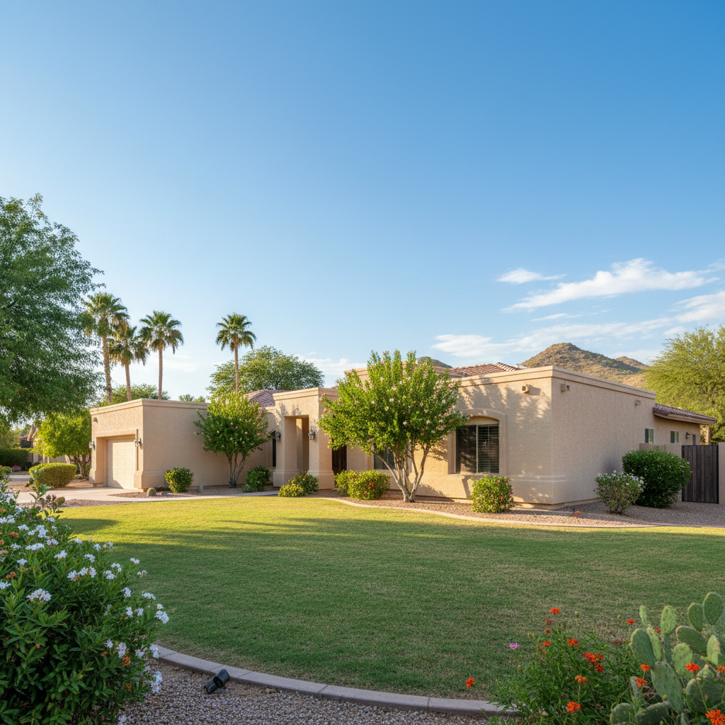 Completed residential stucco work at a residential property in Peoria, AZ