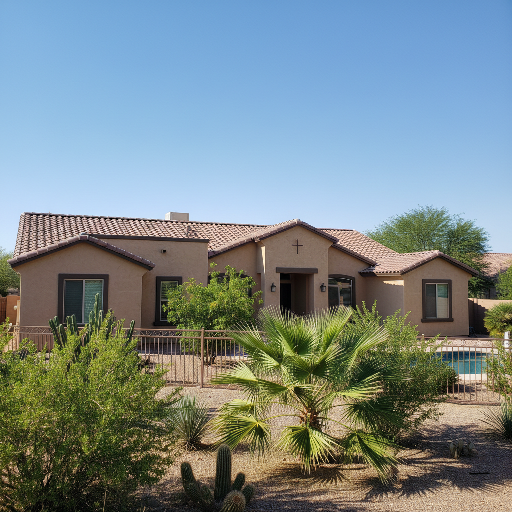 Completed commercial stucco work at a residential property in Queen Creek, AZ