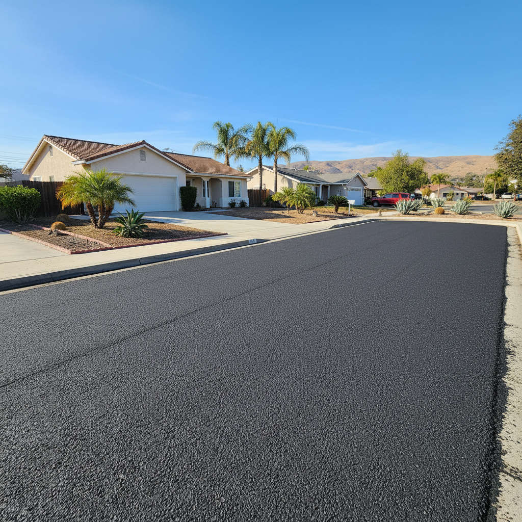 Completed asphalt milling work at a residential property in National City, CA