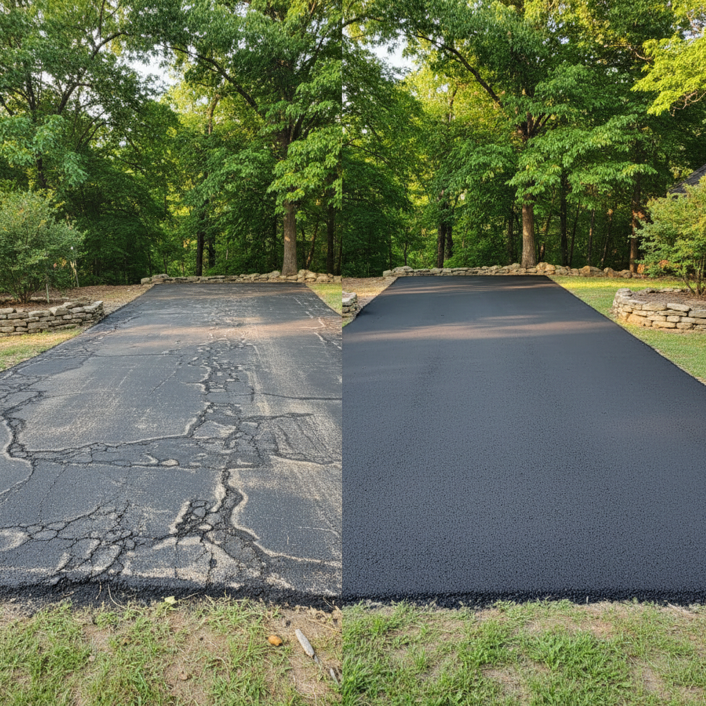 Completed residential asphalt work at a residential property in Bentonville, AR