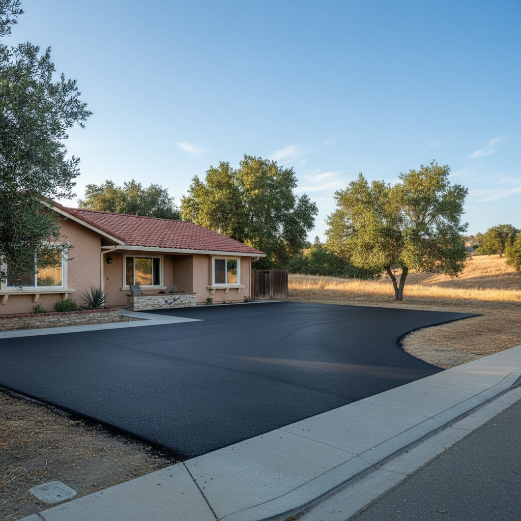 Completed residential asphalt work at a residential property in Lodi, CA