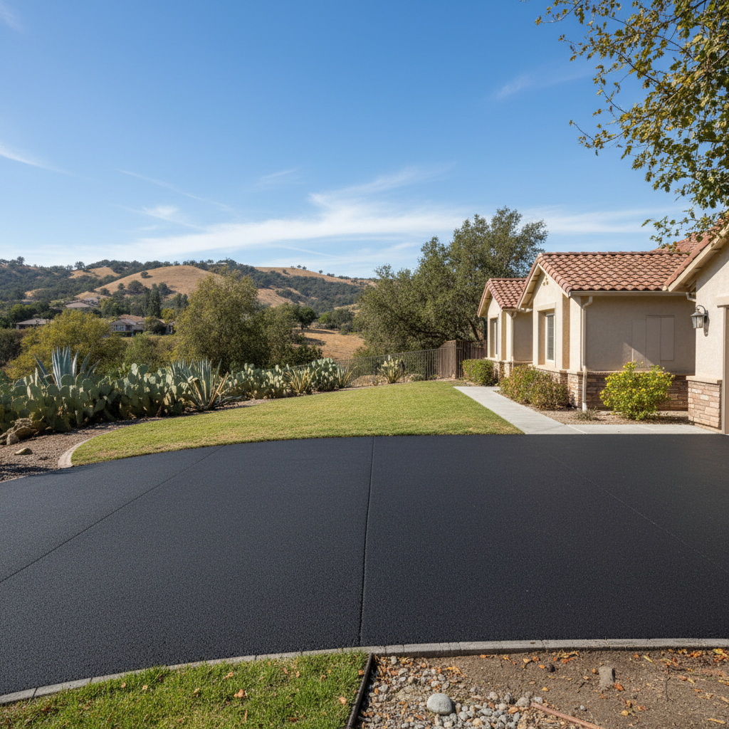 Completed residential asphalt work at a residential property in Murrieta, CA