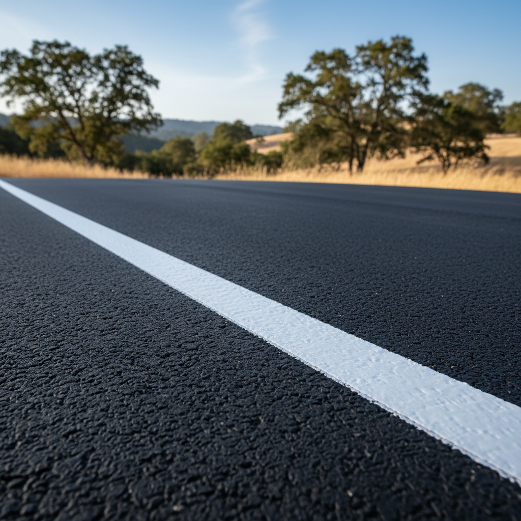 Completed asphalt striping work at a residential property in Redding, CA