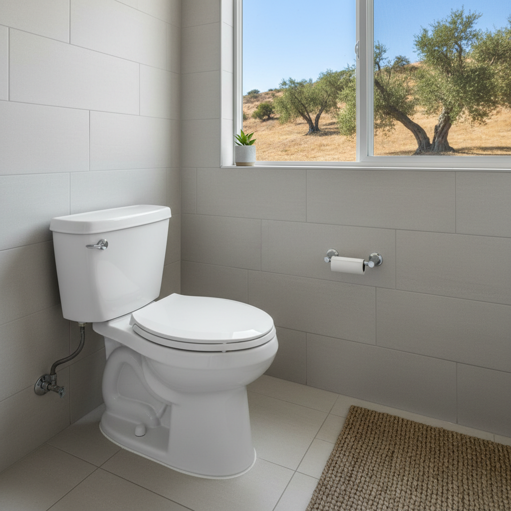 Completed toilet installation work at a residential property in Brea, CA