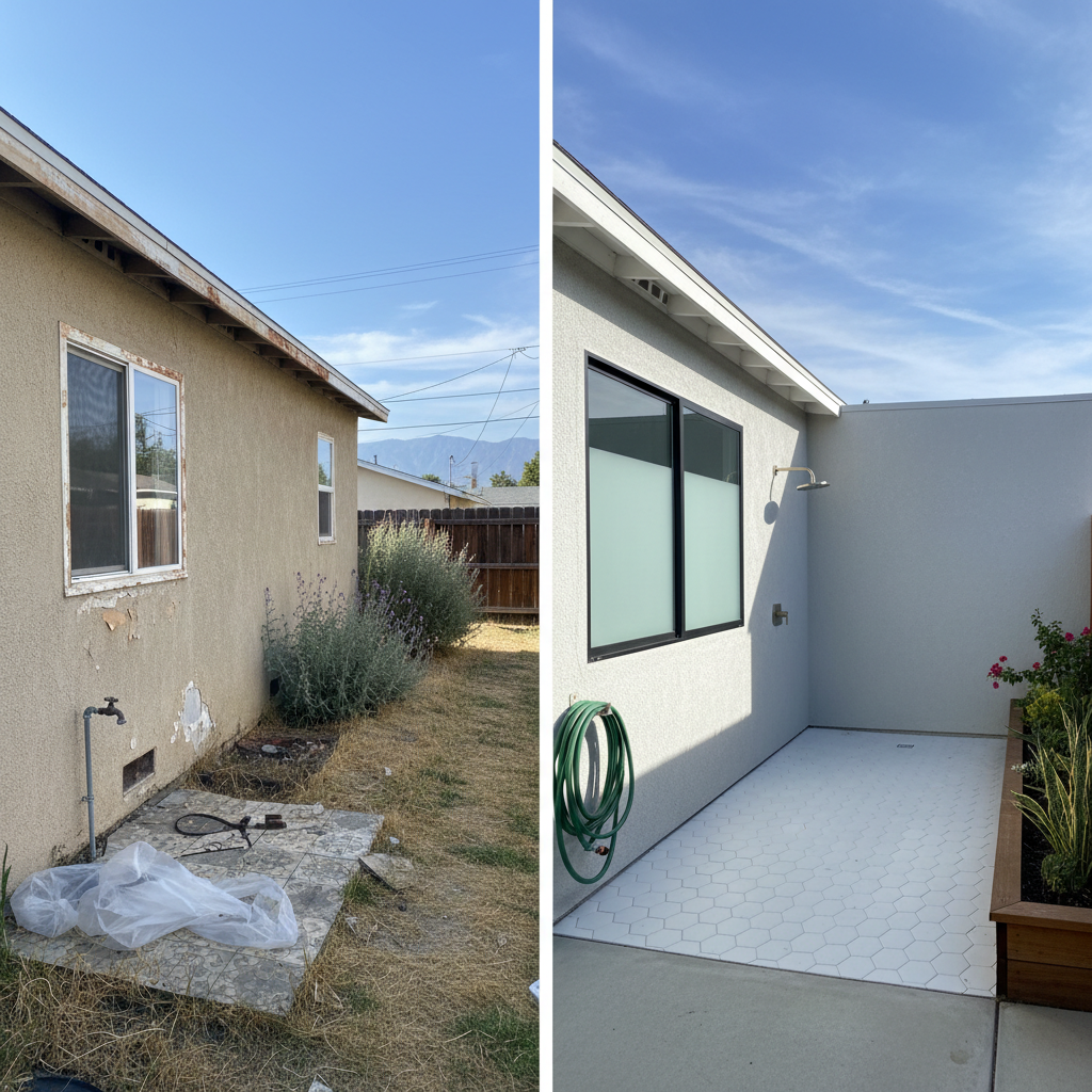 Completed bathroom expansion work at a residential property in Azusa, CA