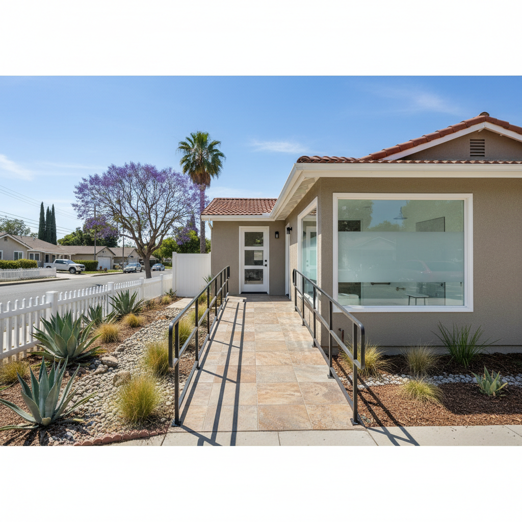 Completed handicap accessible bathrooms work at a residential property in Baldwin Park, CA