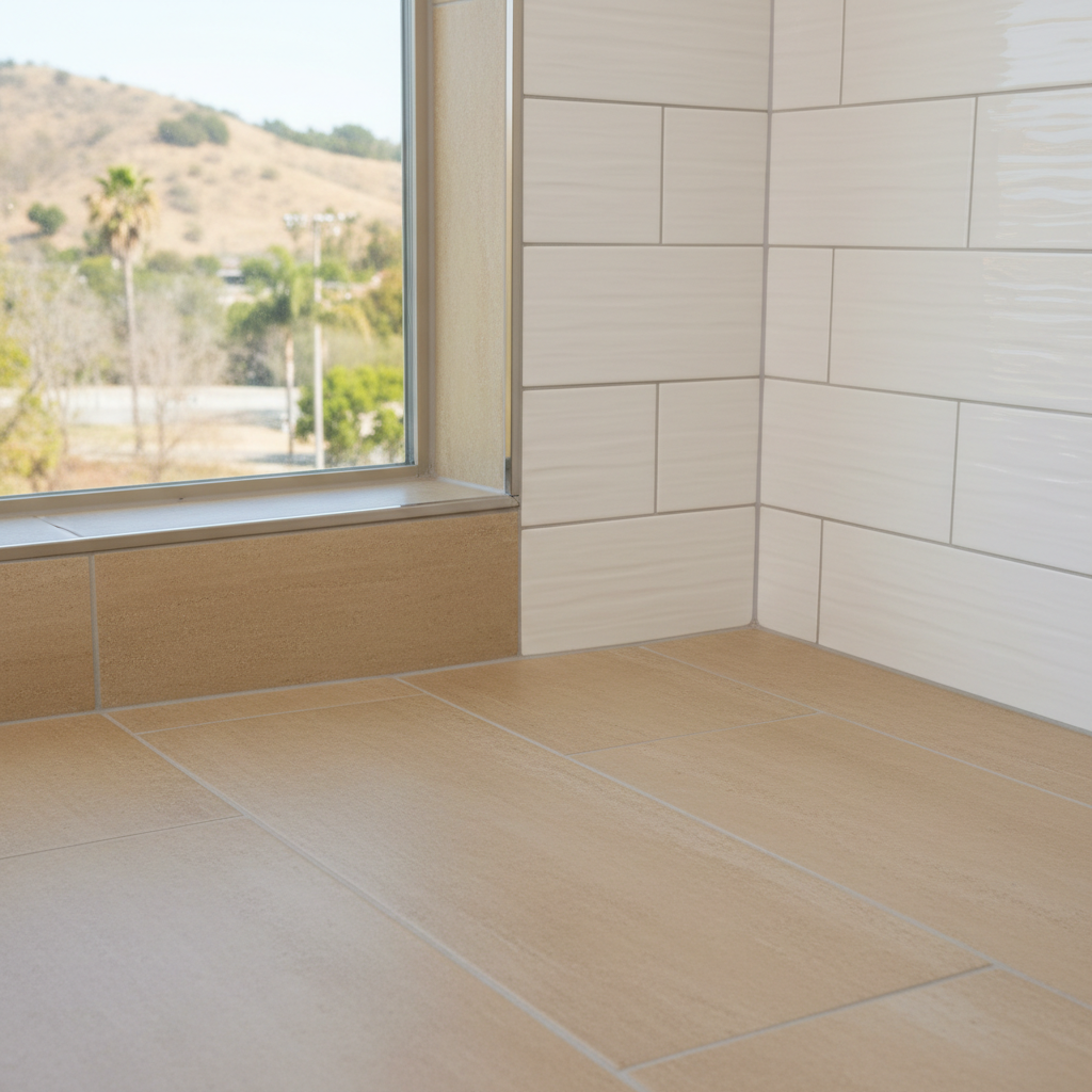 Completed tile and flooring installation work at a residential property in Cerritos, CA