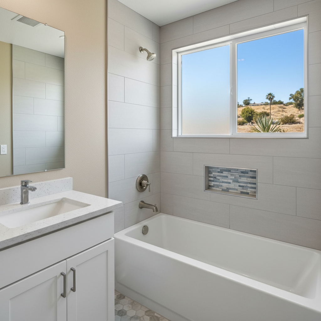 Completed bathtub replacement work at a residential property in Fullerton, CA