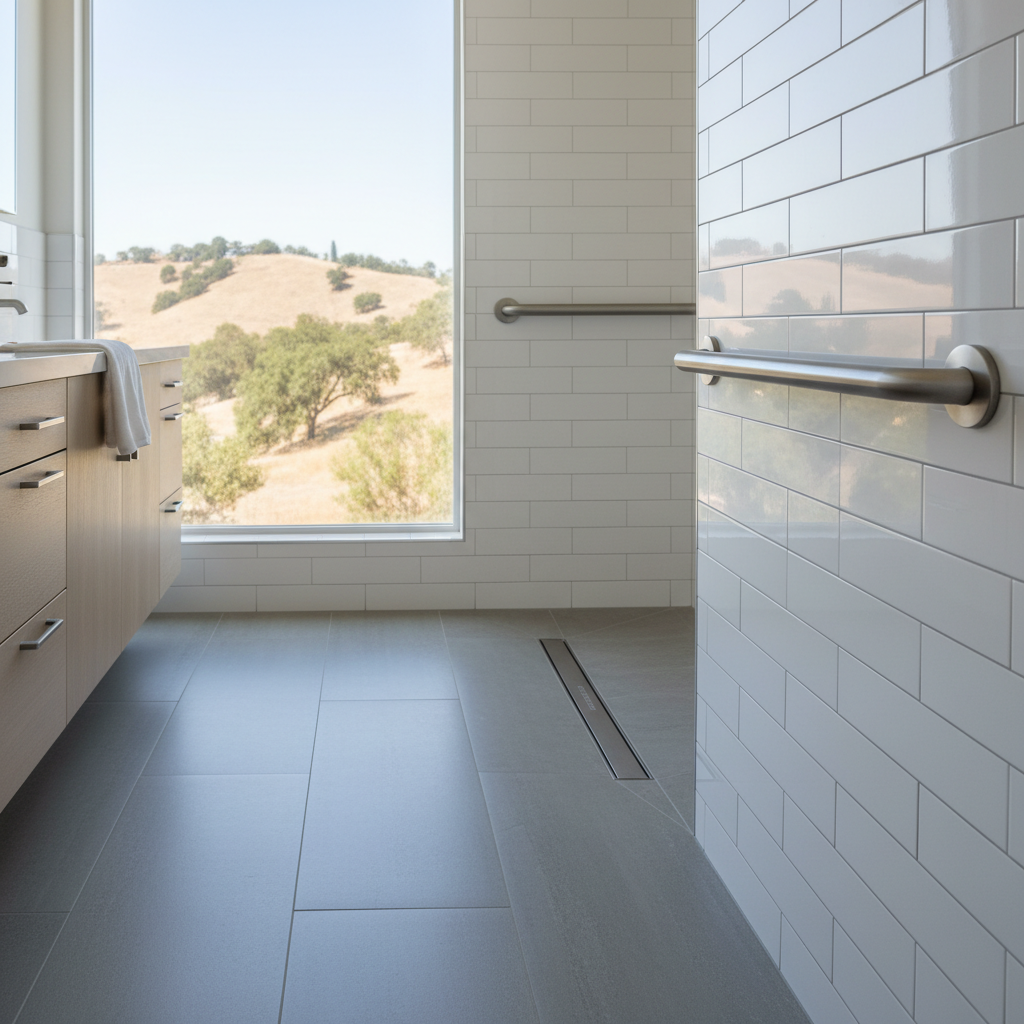 Completed handicap accessible bathrooms work at a residential property in Granada Hills, CA