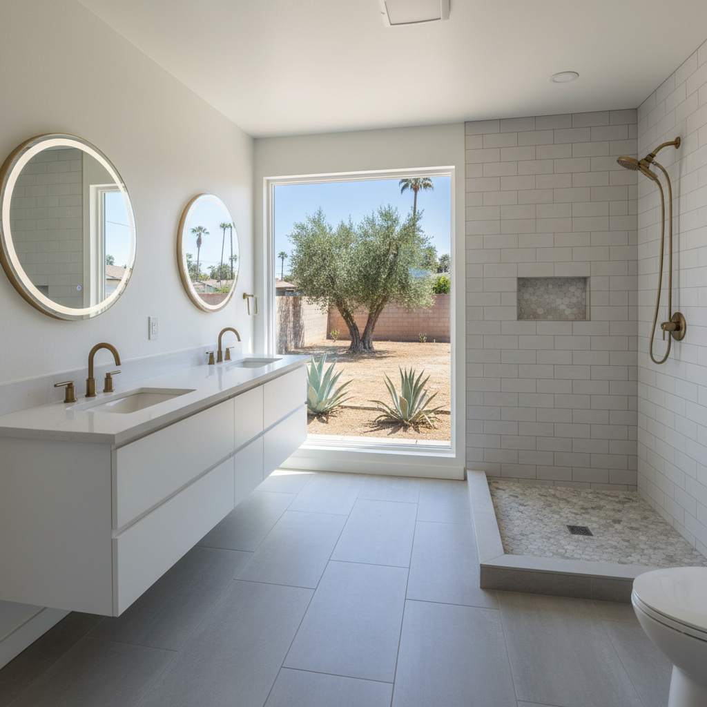 Completed tile and flooring installation work at a residential property in Hawthorne, CA