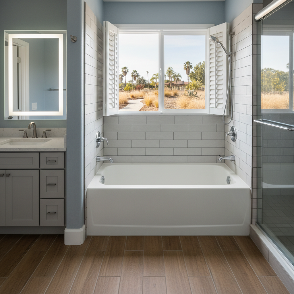 Completed bathtub replacement work at a residential property in Lakewood, CA