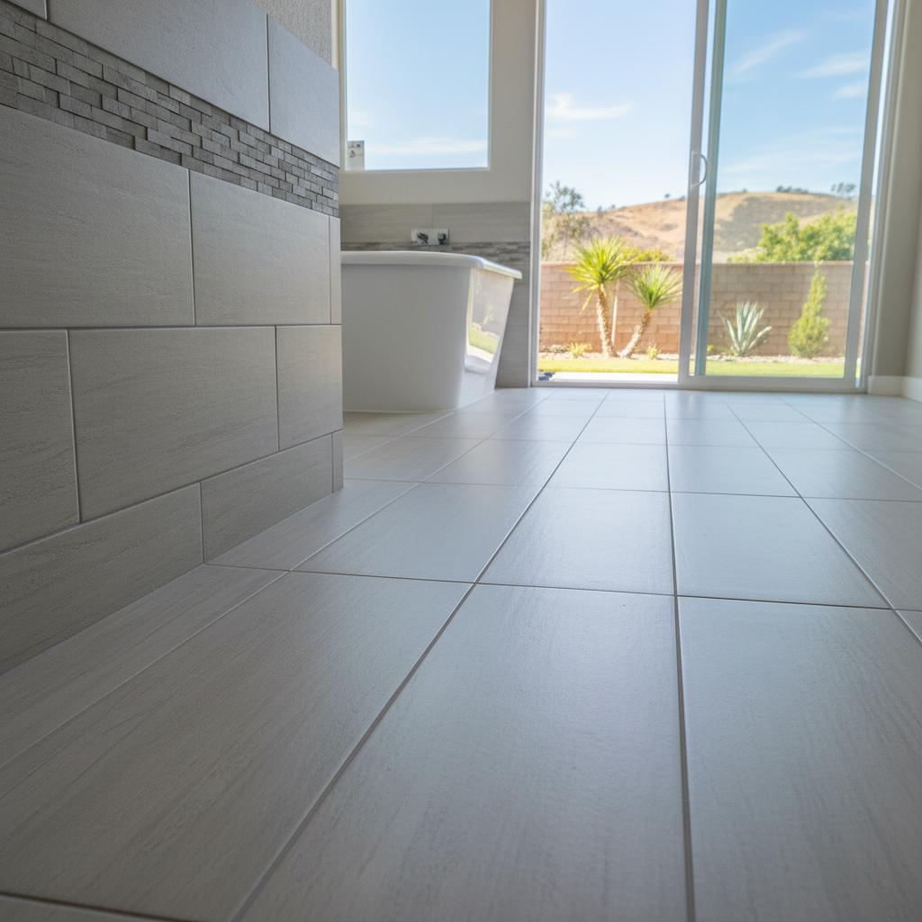 Completed tile and flooring installation work at a residential property in Irvine, CA