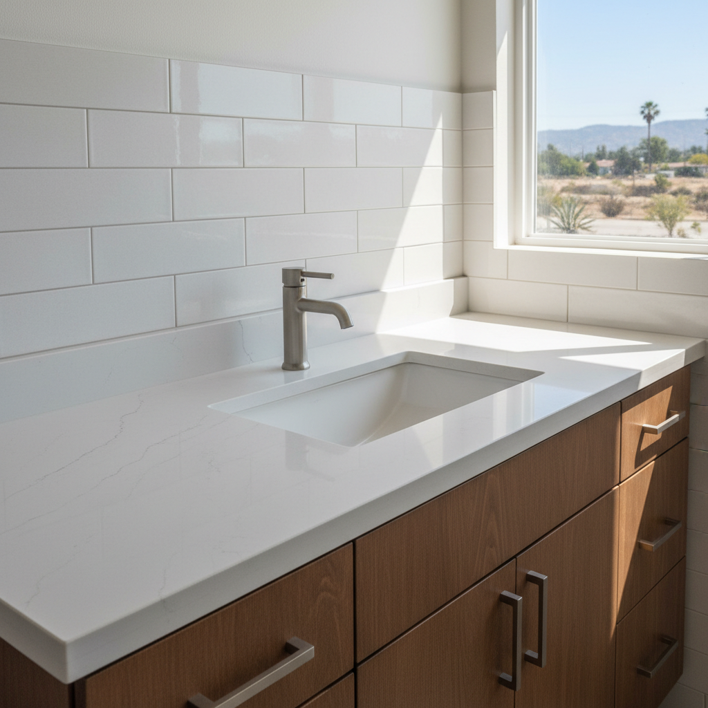 Completed vanity and sink installation work at a residential property in Lynwood, CA
