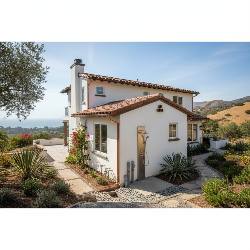 Completed plumbing work work at a residential property in Malibu, CA