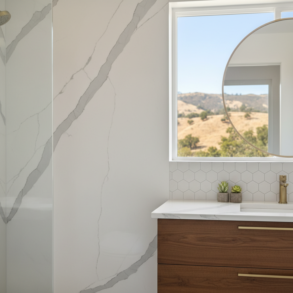Completed bathroom modernization work at a residential property in Sherman Oaks, CA