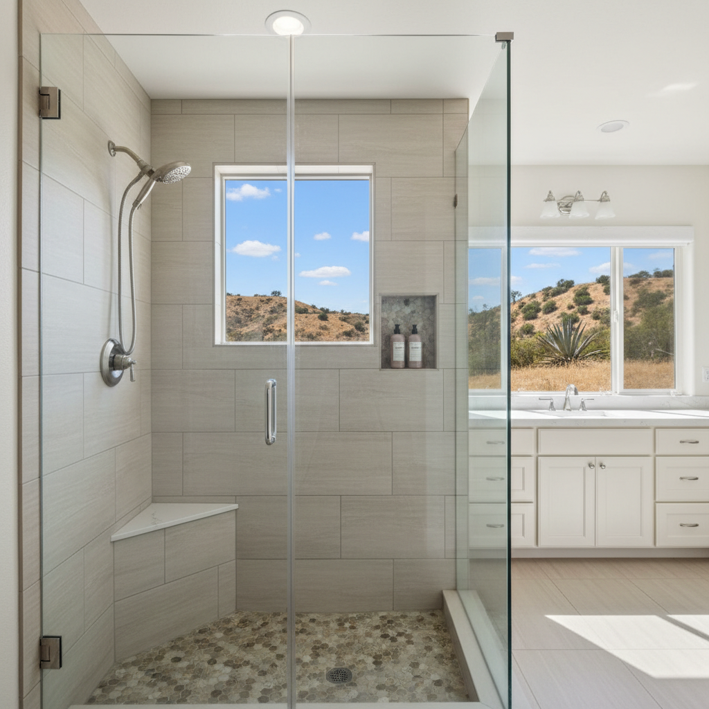 Completed shower replacement work at a residential property in Thousand Oaks, CA