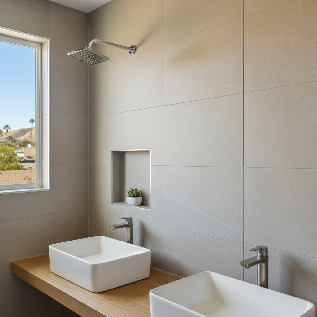 Completed bathroom modernization work at a residential property in Whittier, CA