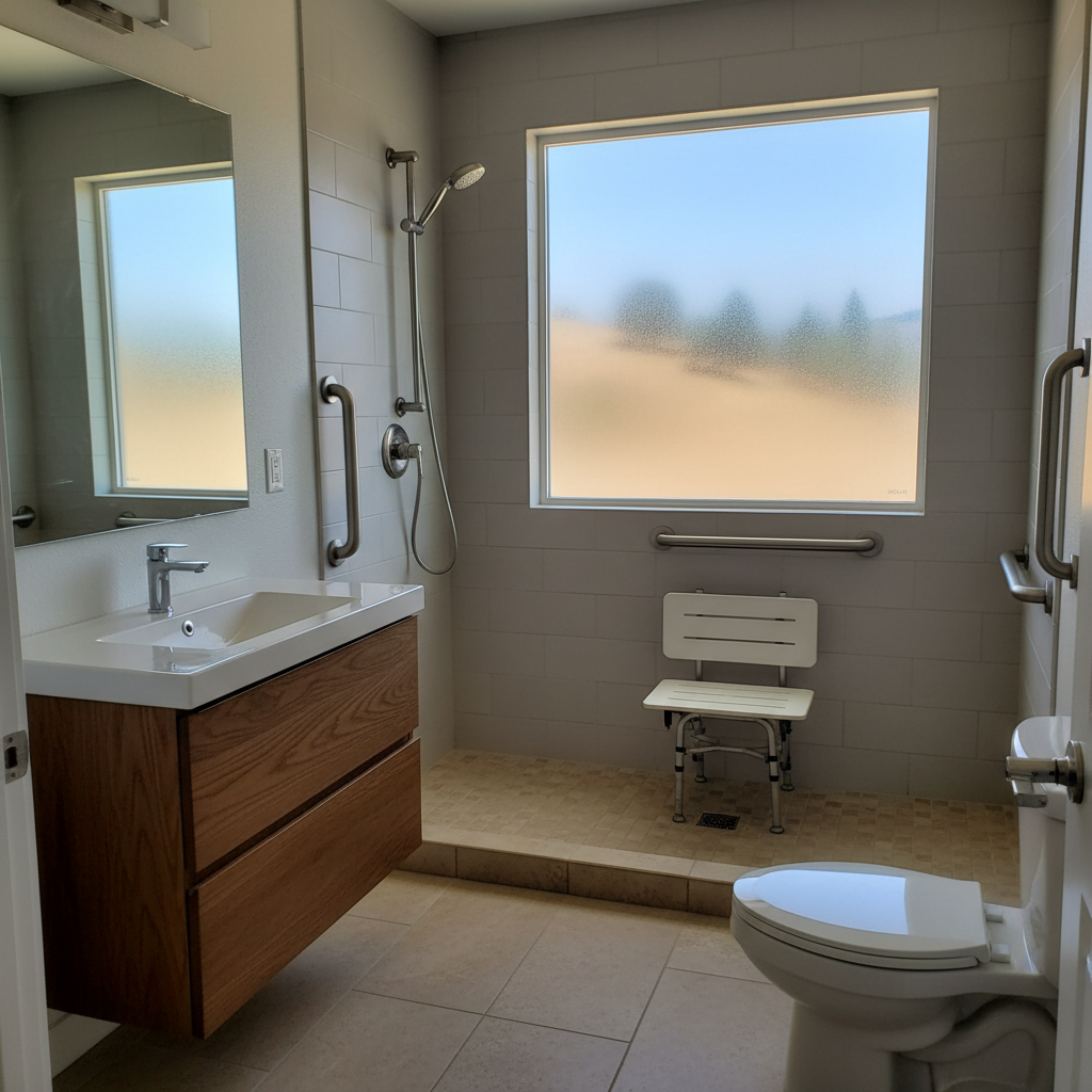 Completed handicap accessible bathrooms work at a residential property in El Dorado Hills, CA