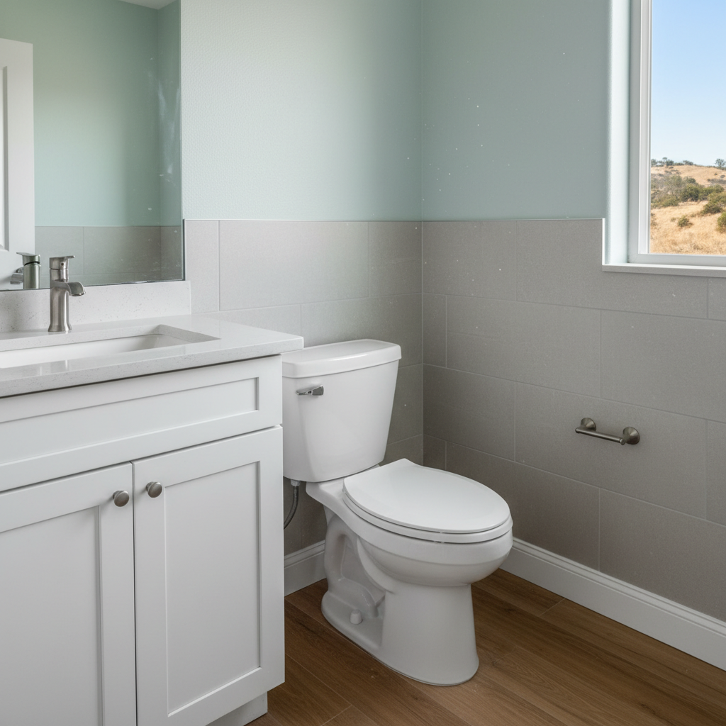 Completed toilet installation work at a residential property in Roseville, CA