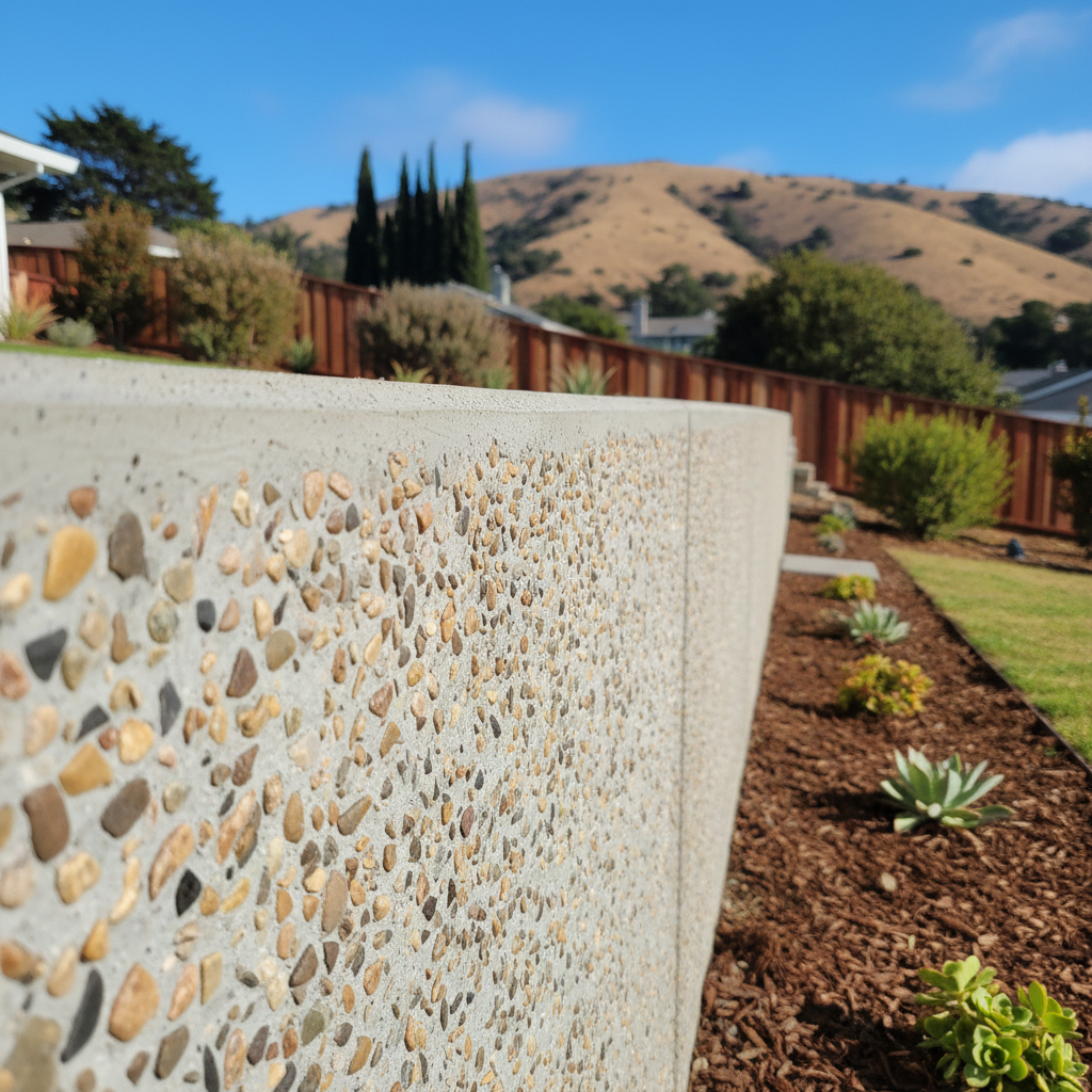 Completed concrete retaining walls work at a residential property in San Francisco, CA