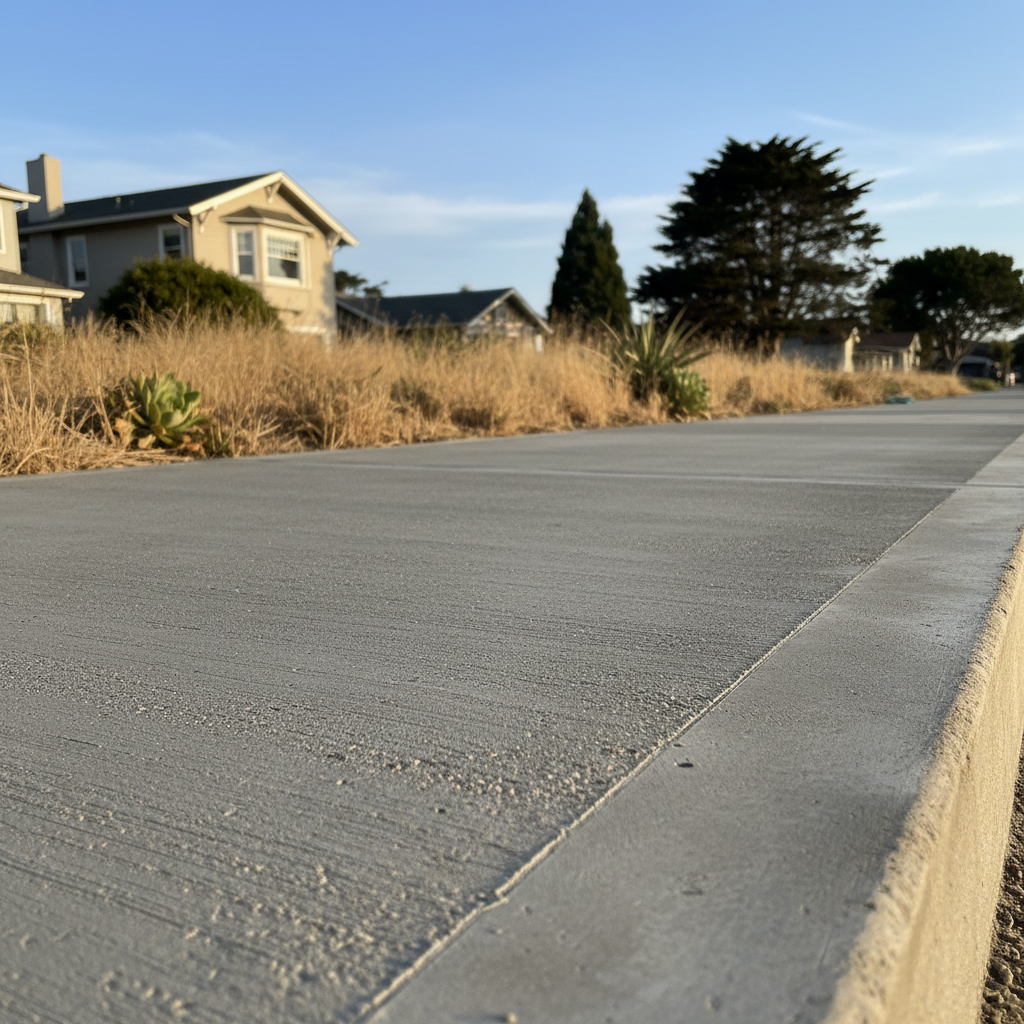 Completed concrete sidewalks work at a residential property in San Francisco, CA