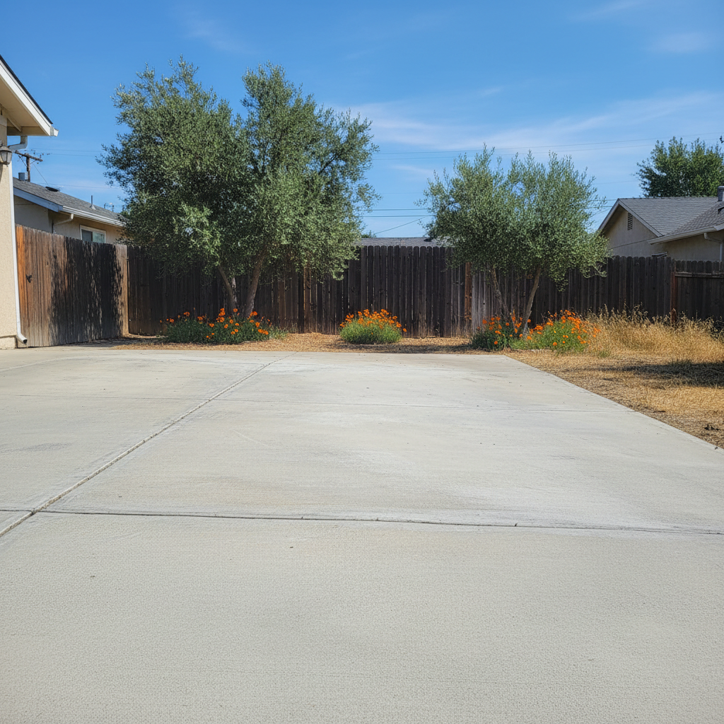 Completed concrete repair work at a residential property in Stockton, CA