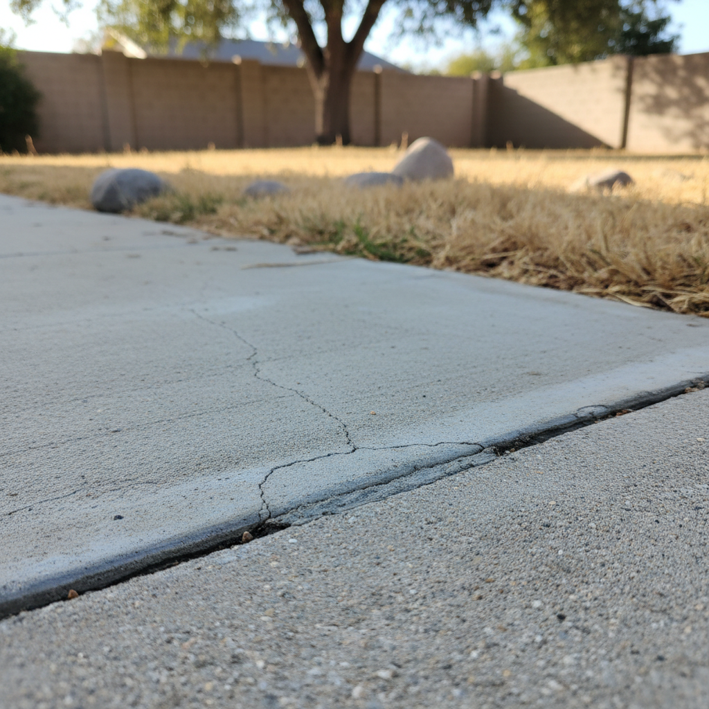 Completed concrete repair work at a residential property in Stockton, CA