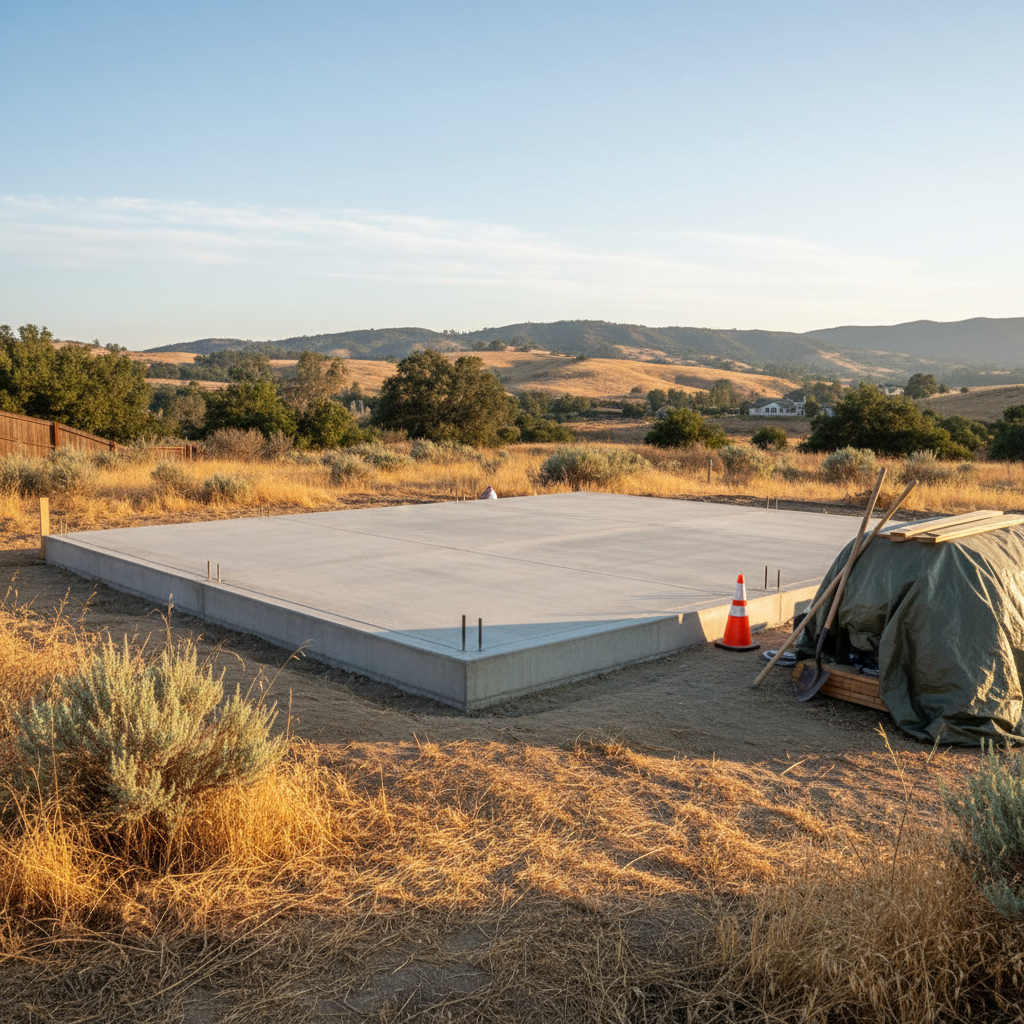 Completed concrete foundations work at a residential property in Ventura, CA