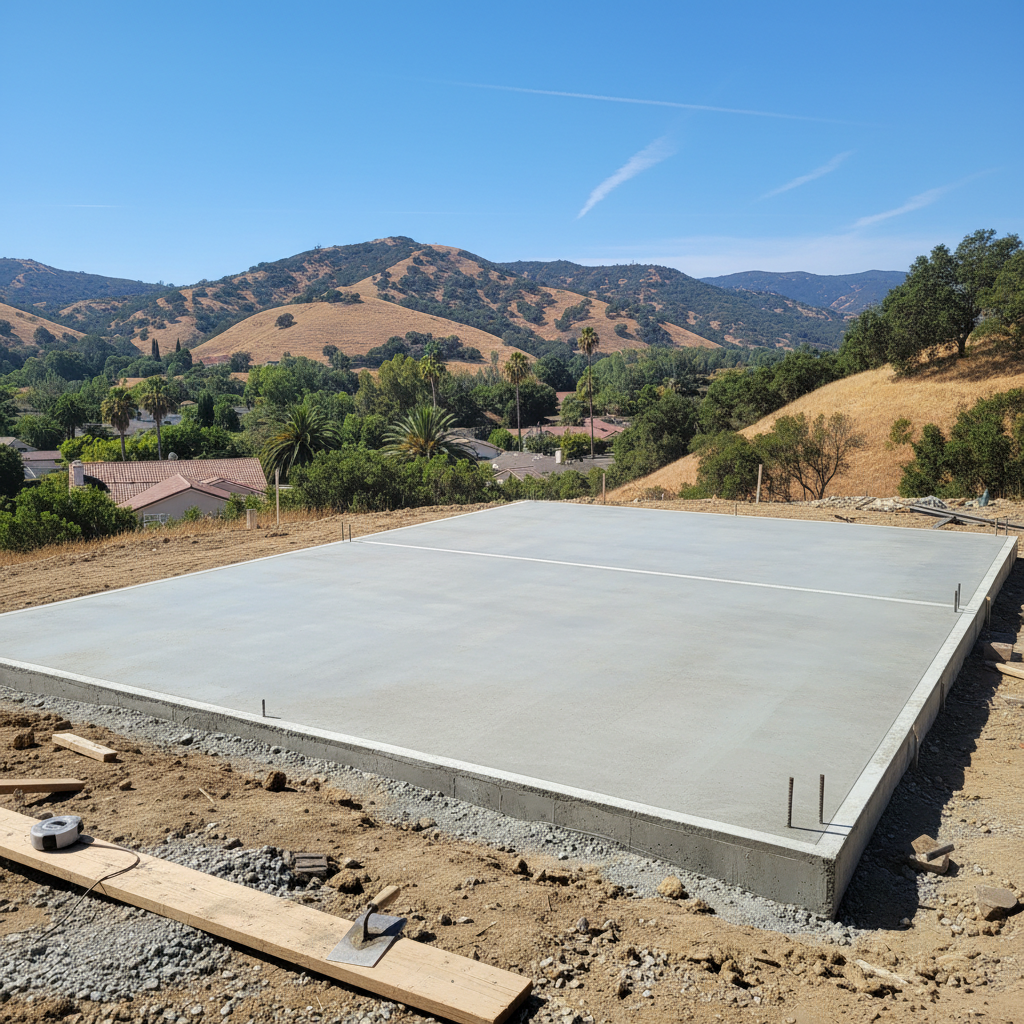 Completed concrete foundations work at a residential property in Ventura, CA
