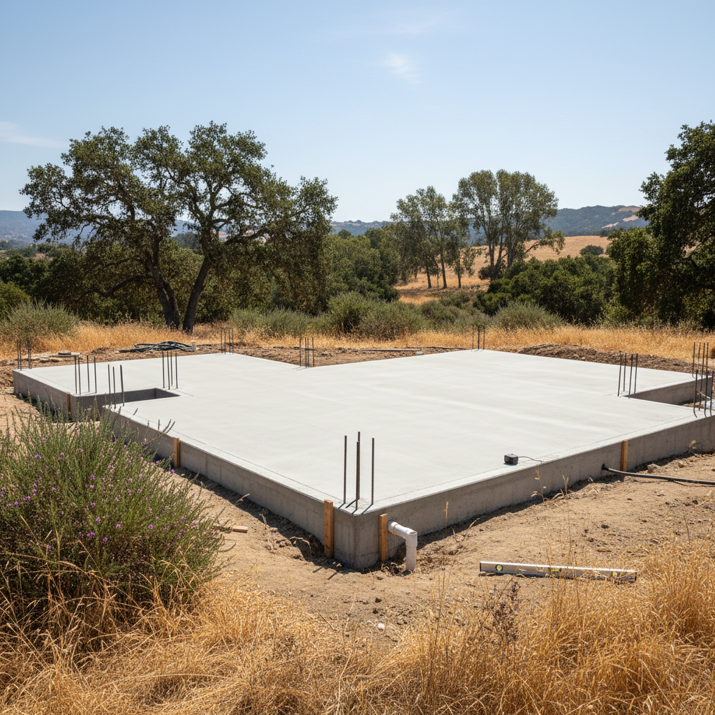 Completed concrete foundations work at a residential property in Ventura, CA