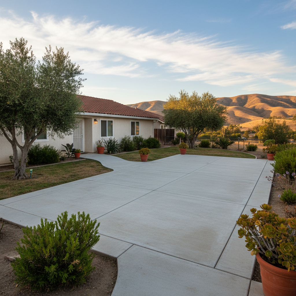 Completed concrete installation work at a residential property in Ventura, CA