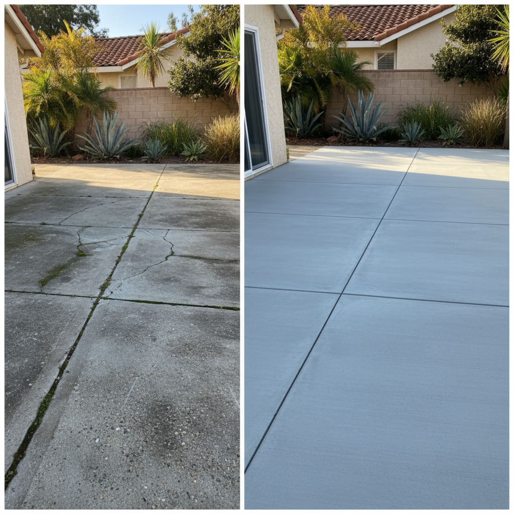 Completed concrete flatwork work at a residential property in Ventura, CA