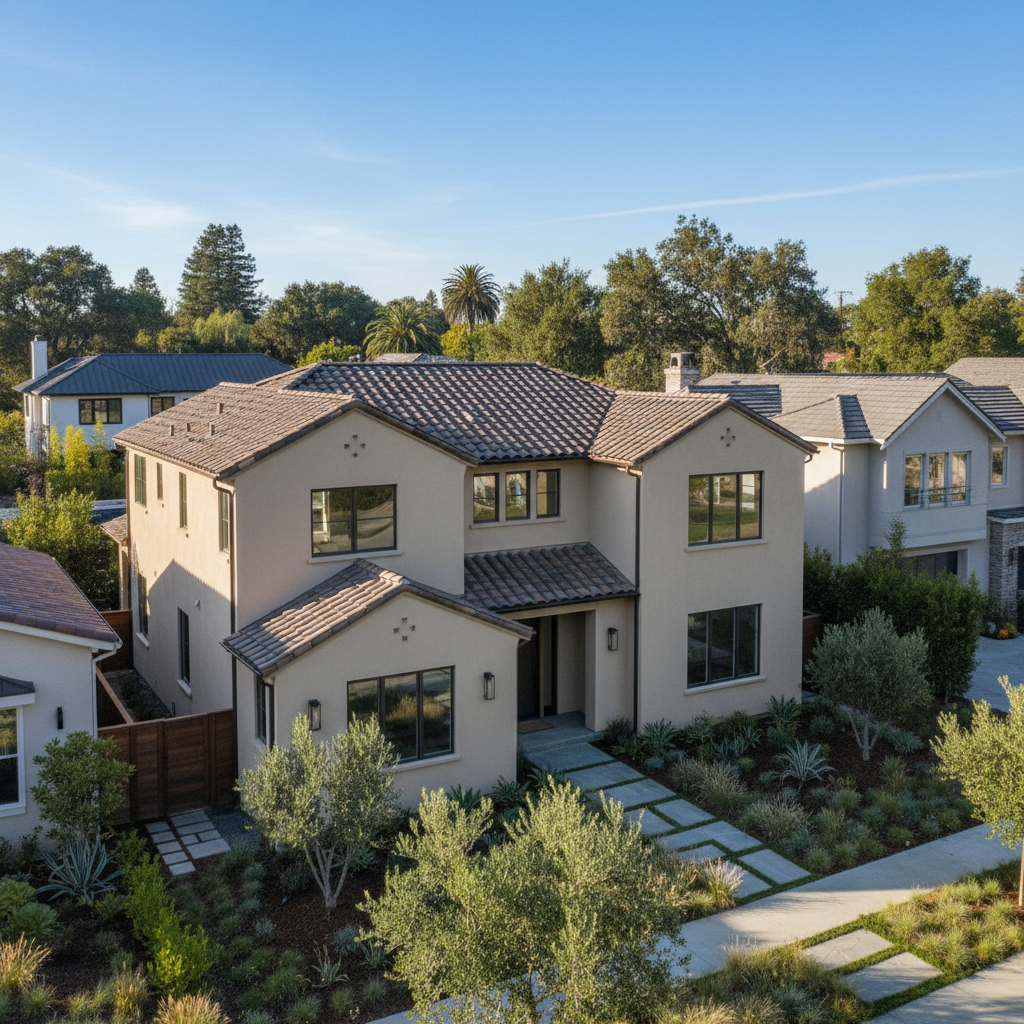 Completed framing & roofing work at a residential property in Palo Alto, CA