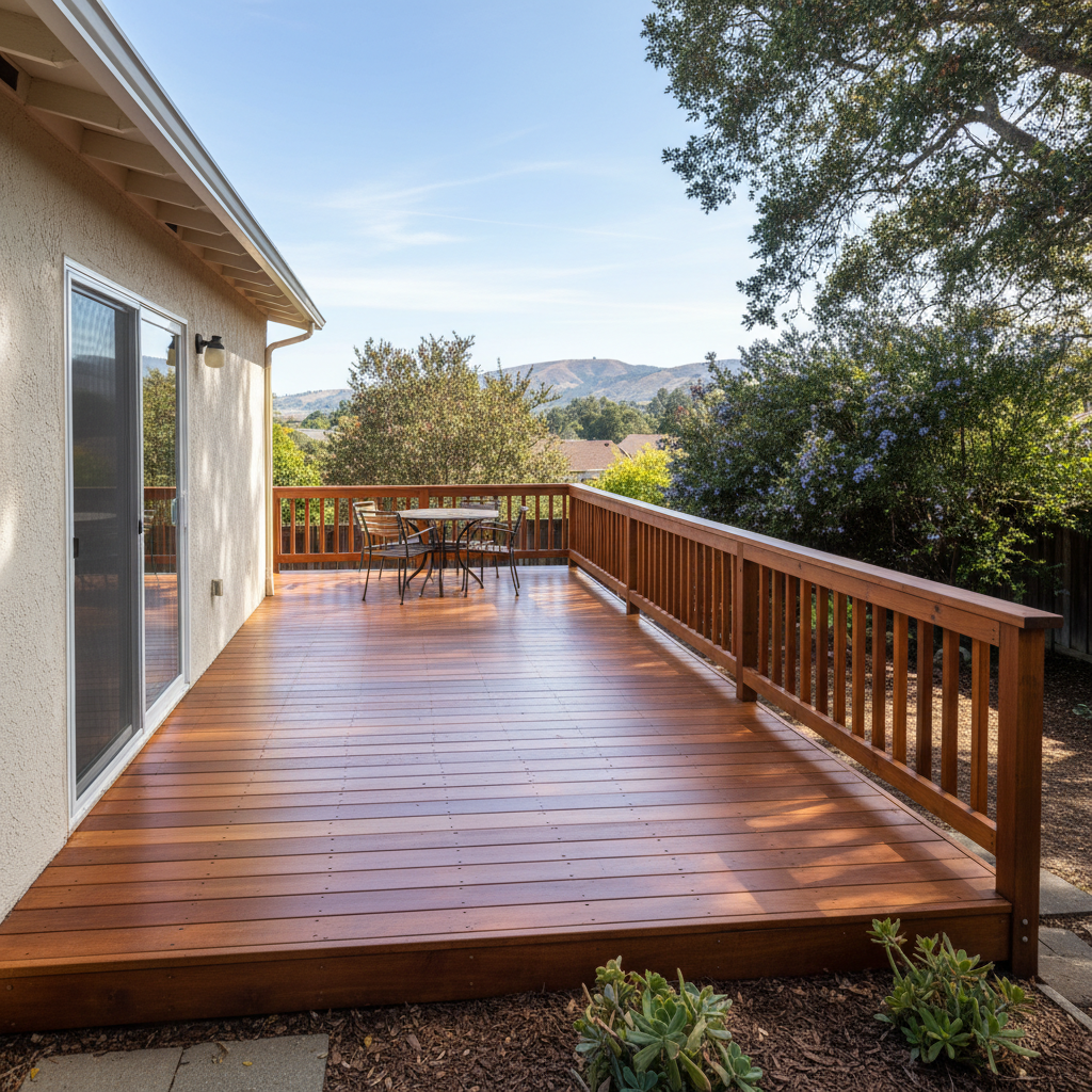 Completed deck painting & staining work at a residential property in San Leandro, CA